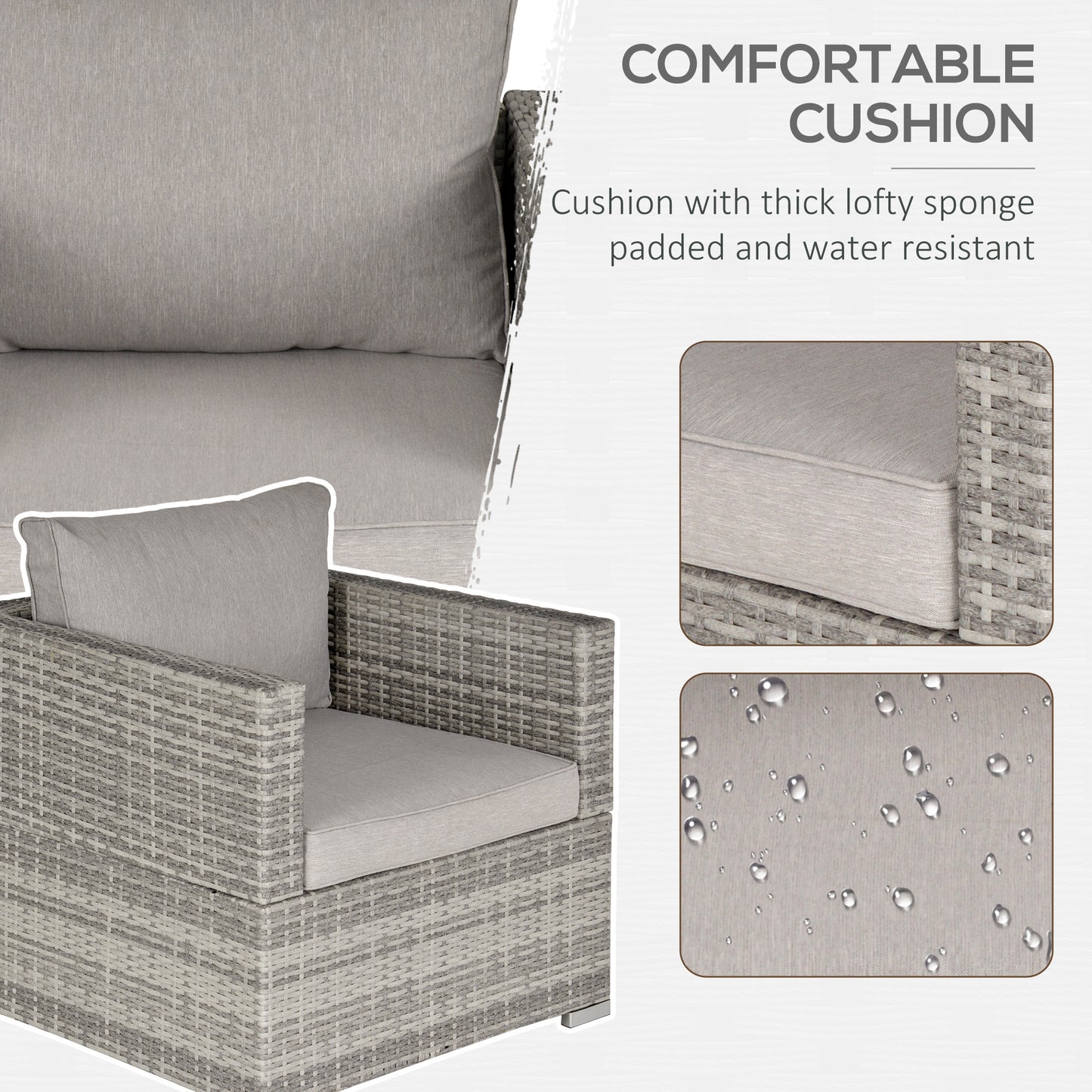 AI62 Decor Grey All-Weather Rattan Armchair