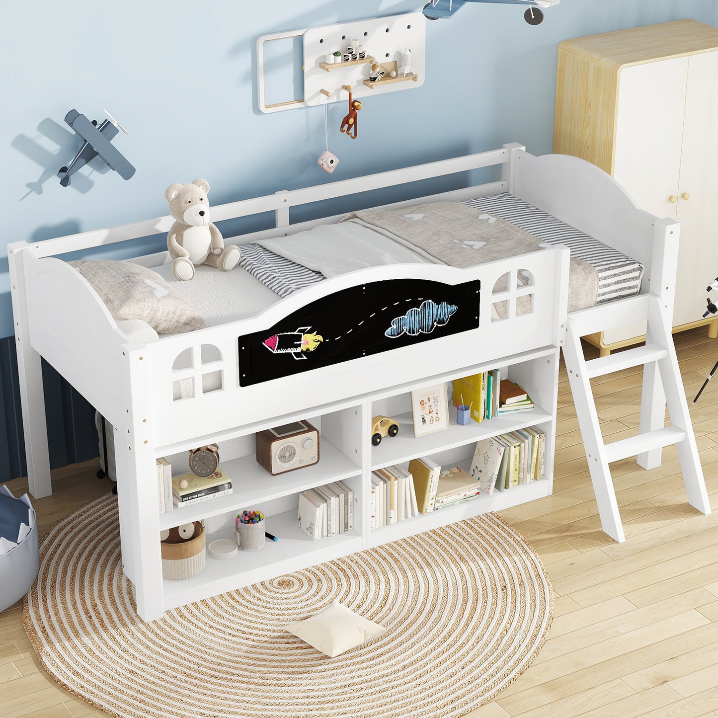 AI62 Decor Staircase Bunk Bed with Storage for Kids & Family