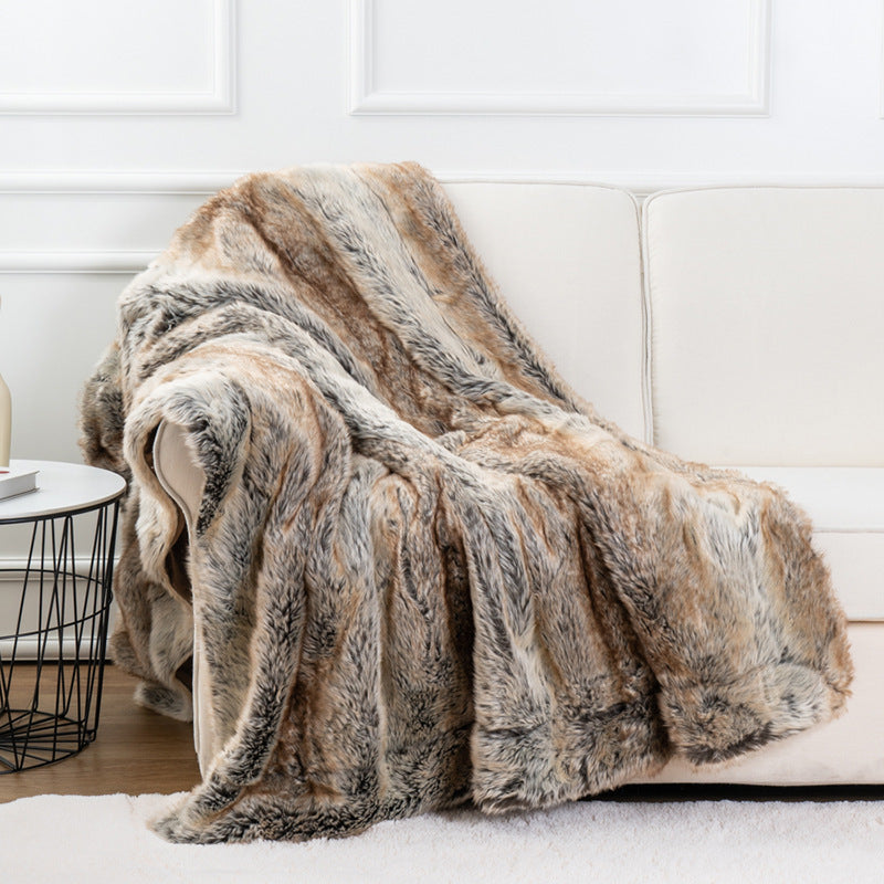 AI62 Decor Luxury Faux Fur Throw Blanket