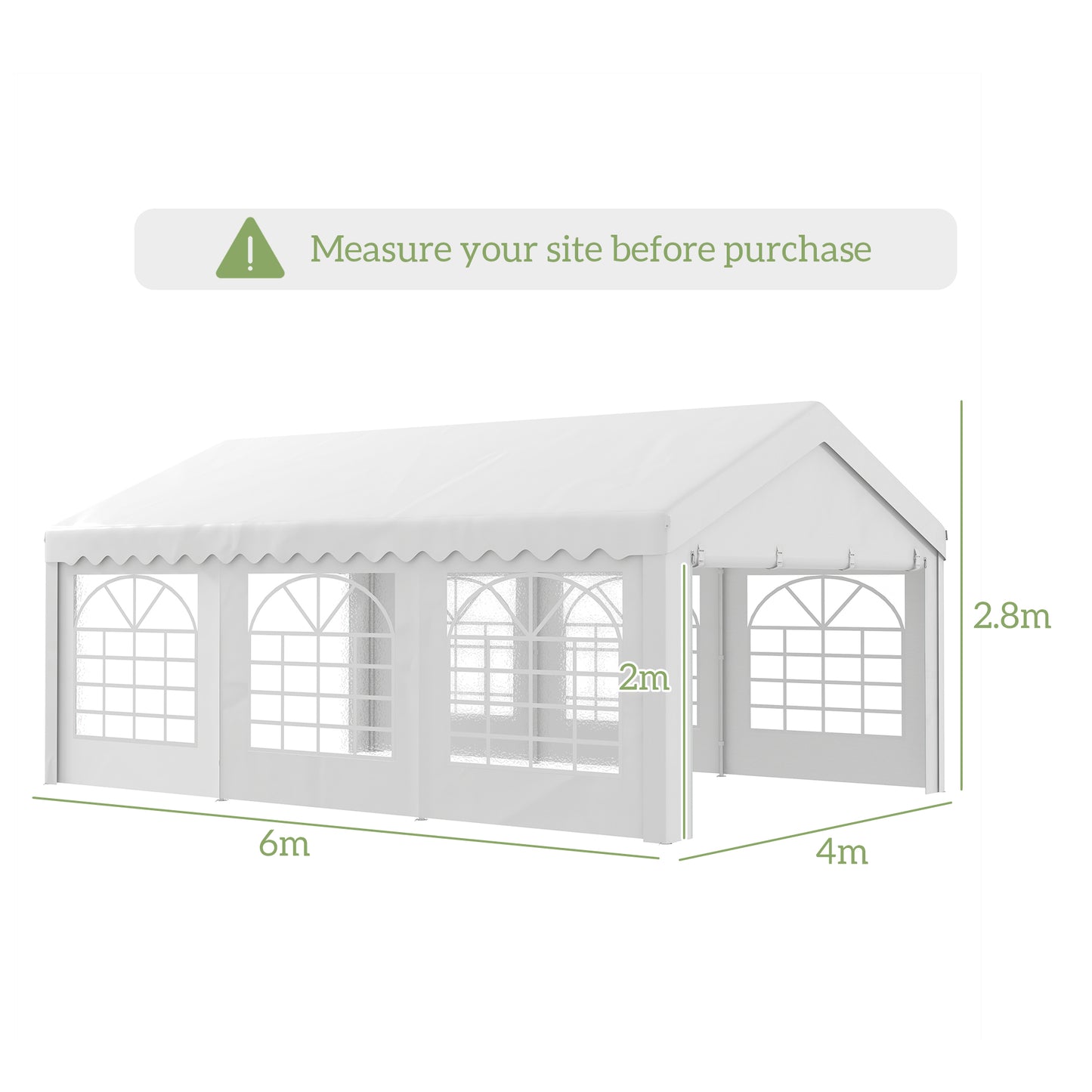 AI62 Decor White 6x4m Gazebo for Outdoor Events & Weddings