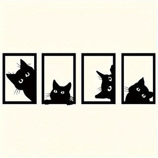 AI62 Decor Black Cat Metal Wall Art for Home Decor