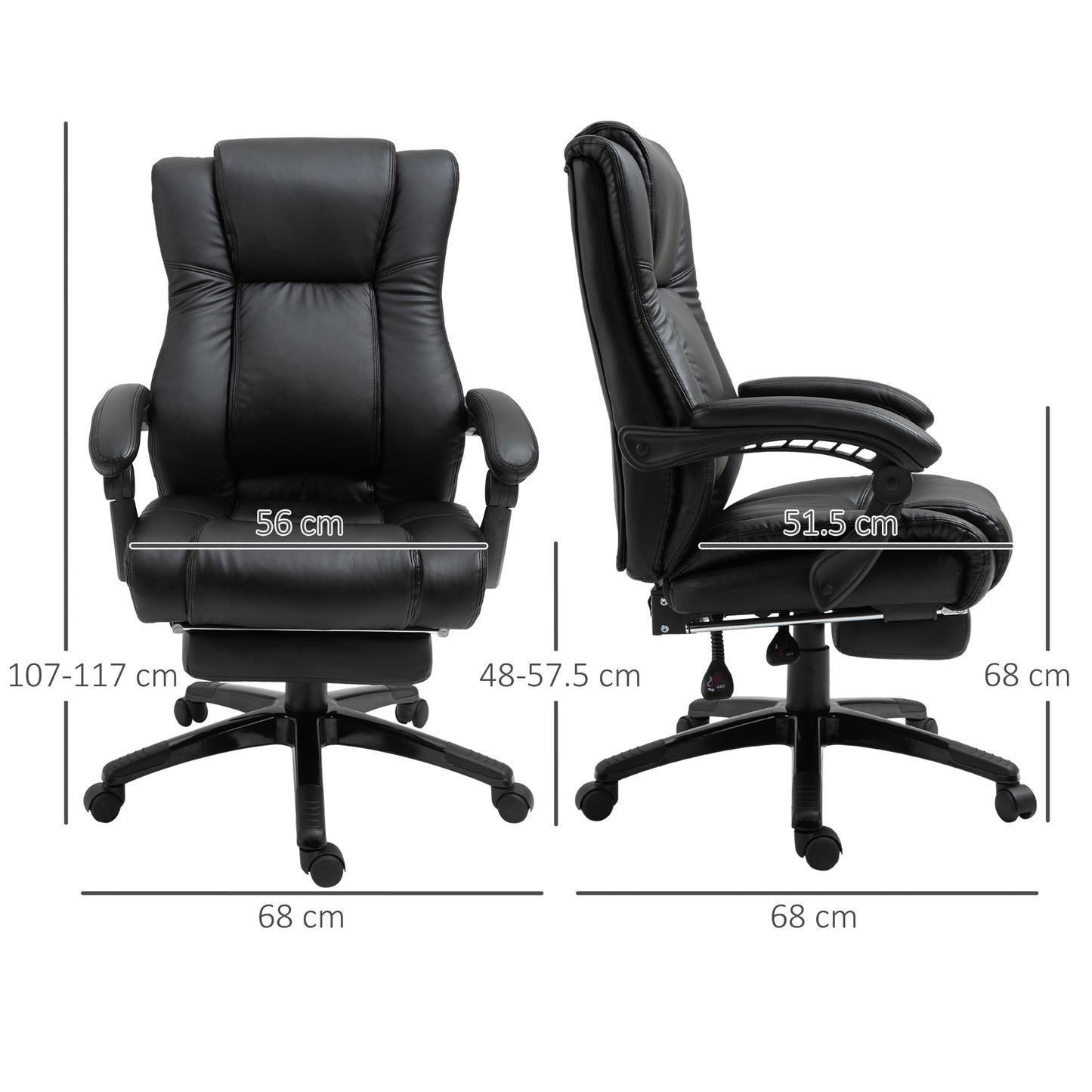 AI62 Decor Vinsetto Executive Office Chair with Footrest