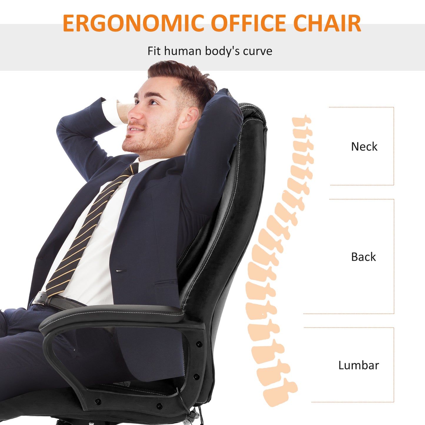 AI62 Decor Vinsetto PU Office Chair With 6-Point Massage – Black