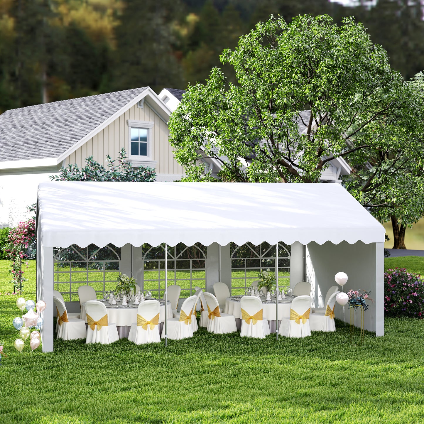 AI62 Decor White 6x4m Gazebo for Outdoor Events & Weddings