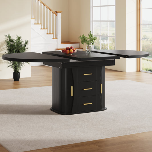 AI62 Decor Black Extendable Dining Table