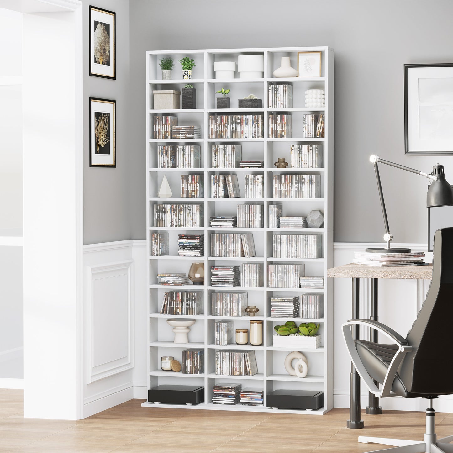 AI62 Decor 33 Adjustable Compartment Storage Unit - White