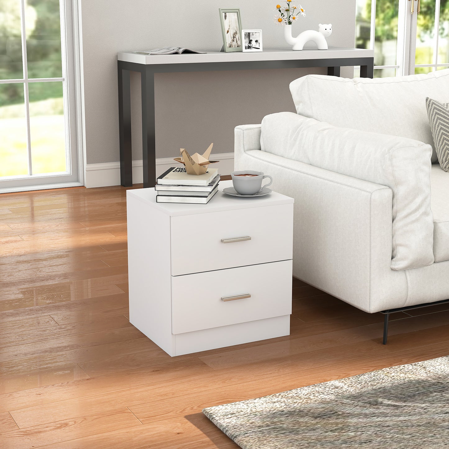 AI62 Decor Modern 2-Drawer Bedside Table