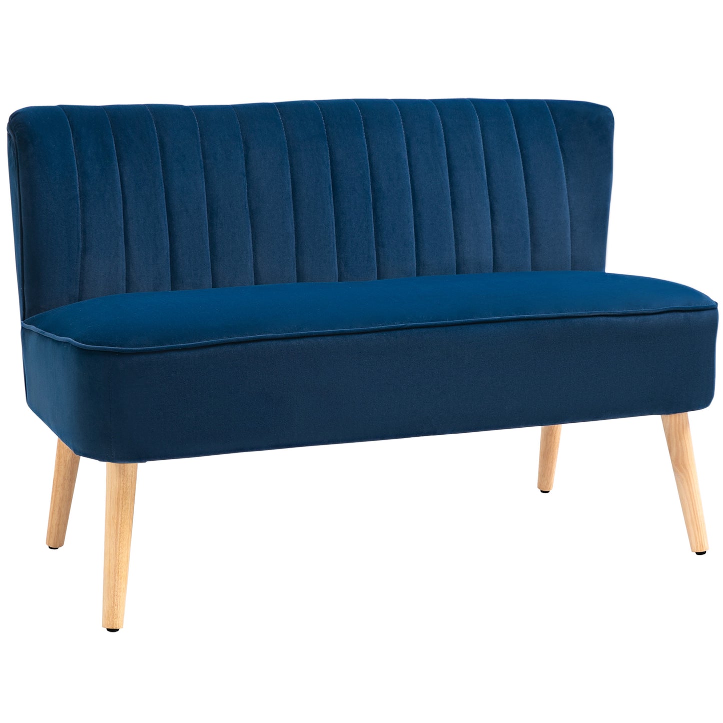 AI62 Decor Modern 2-Seater Sofa with High Back & Foam Padding – Dark Blue