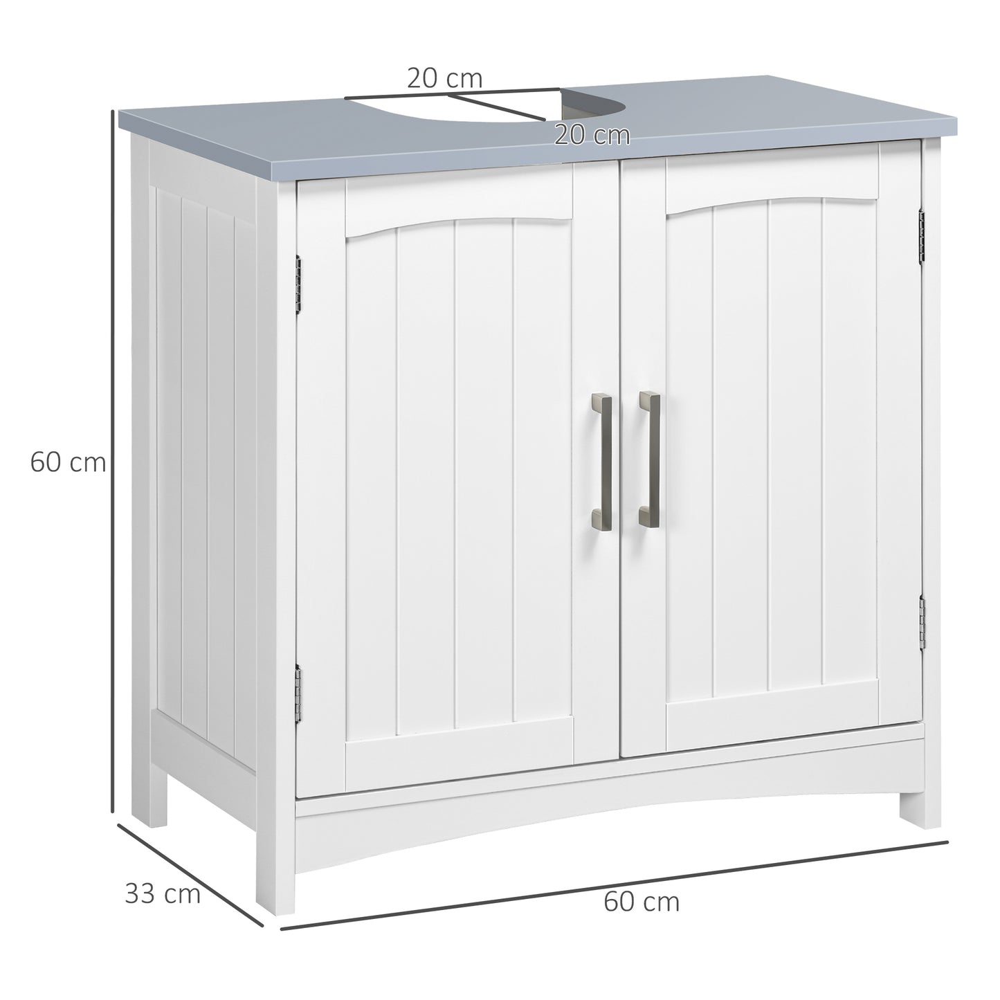 AI62 Decor Kleankin Under-Sink Bathroom Cabinet with Adjustable Shelves – White