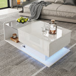 High-Gloss White Coffee Table with LED Effect AI62Decor