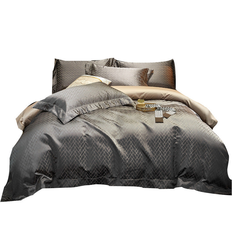 AI62 Decor Luxury European-Style 4-Piece Brocade Jacquard Bedding
