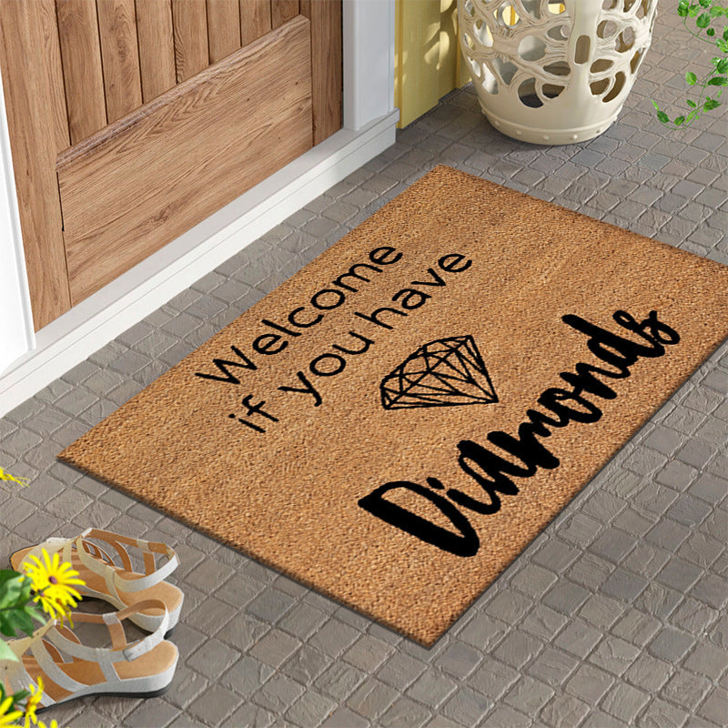 Printed Velvet Welcome Home Floor Mat AI62Decor
