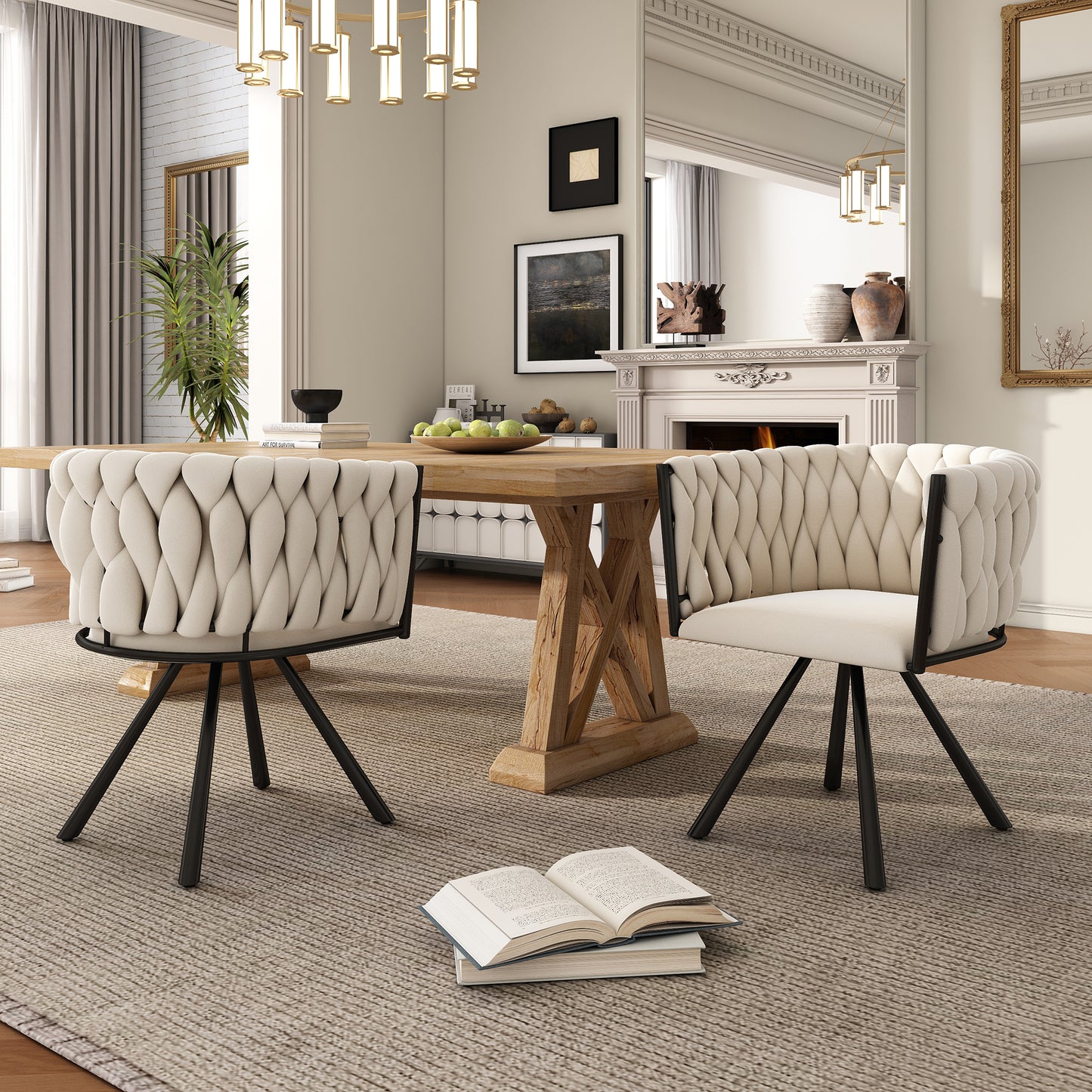 AI62 Decor Velvet Swivel Dining Chair