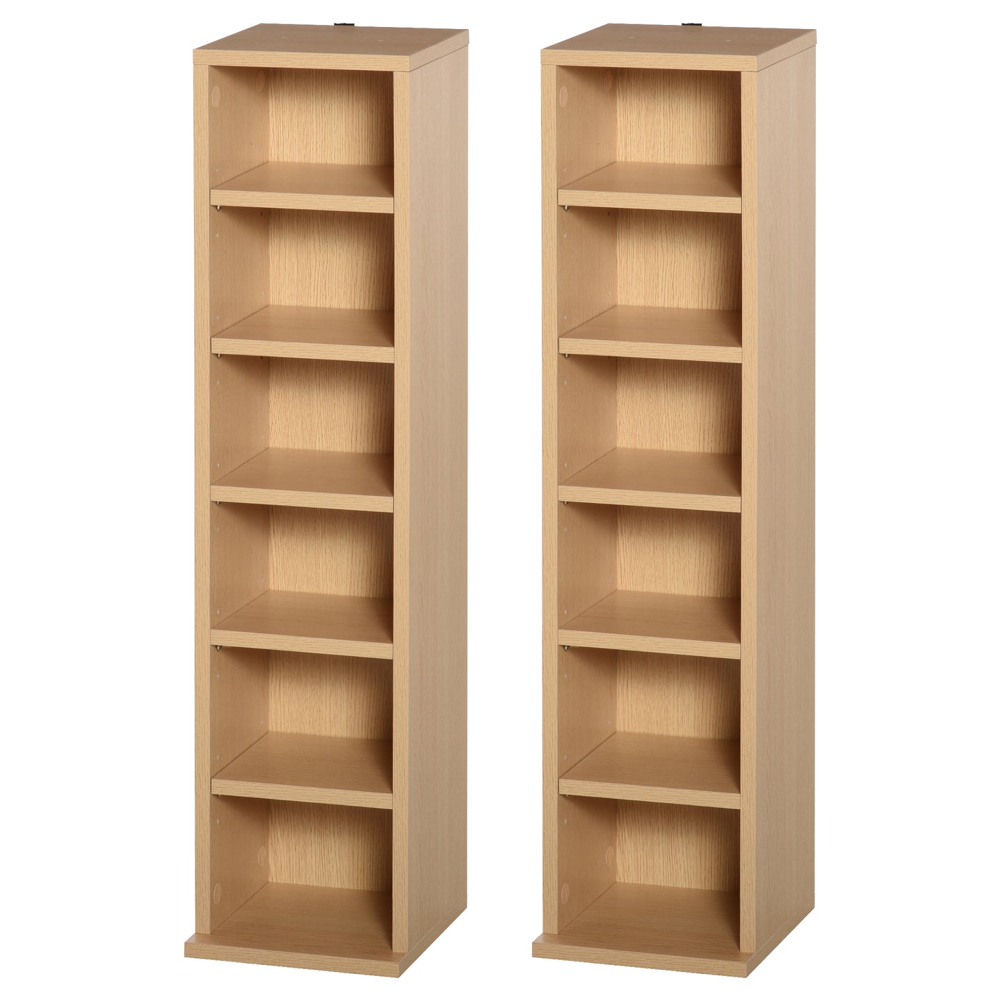 AI62 Decor Here’s a short version of the title:  204-CD Media Storage Shelf Set of 2, Adjustable Natural Wood Rack