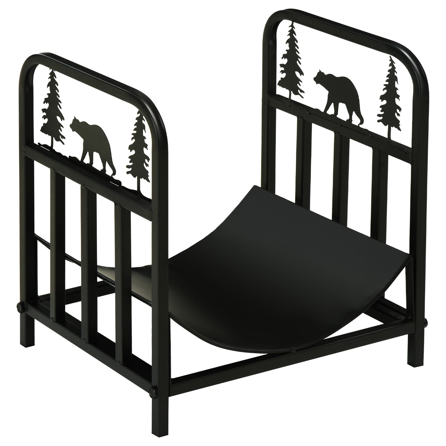 AI62 Decor Bear-Shaped Metal Firewood Rack – Rust-Resistant