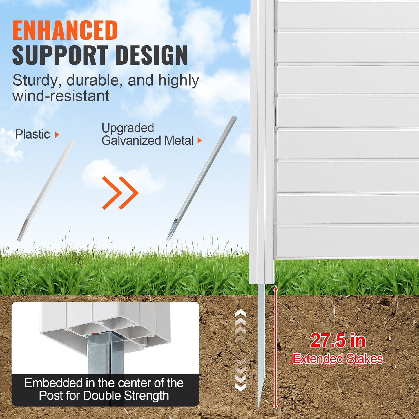 AI62 Decor 4-Panel Outdoor Vinyl Privacy Screen – 50" x 50