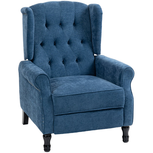 AI62 Decor Royal Blue Reclining Armchair with Footrest