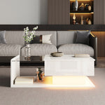 High-Gloss White Coffee Table with LED Effect AI62Decor