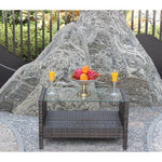 Outdoor Patio Coffee Table with Tempered Glass AI62Decor