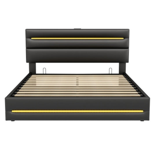 AI62 Decor King Upholstered Bed with LED Lighting