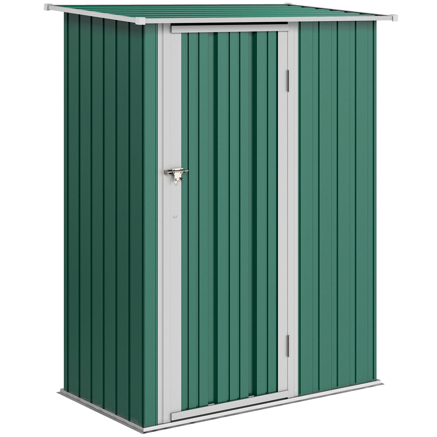 AI62 Decor Outdoor Green Storage Shed with Sloped Roof