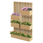 5-Box Wooden Raised Garden Bed Trellis with Drainage AI62Decor