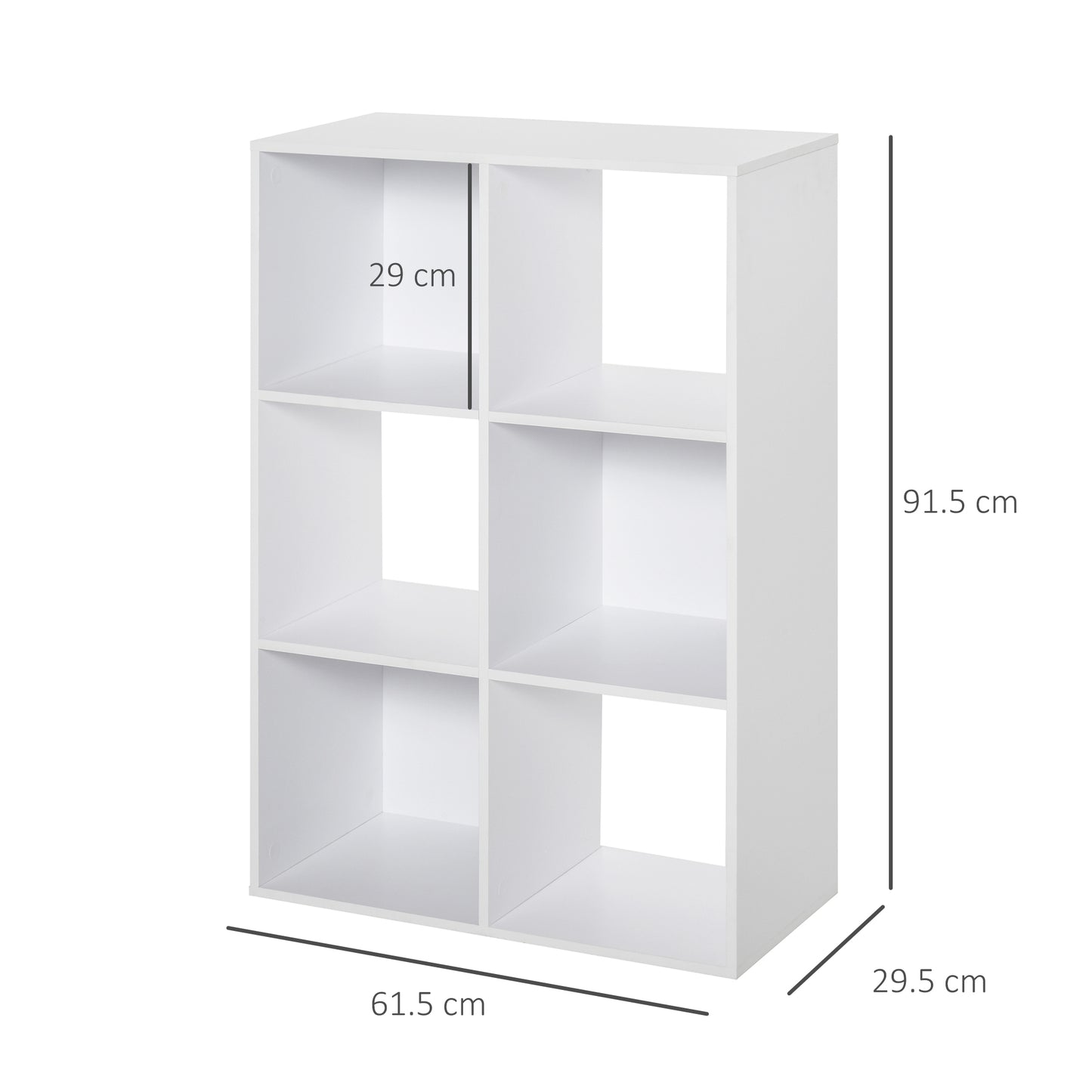 AI62 Decor  6-Cube Bookshelf - White