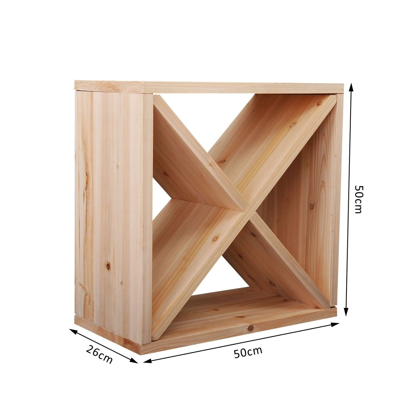 AI62 Decor Wooden Wine Rack For 24 Bottle Square Tabletop Storage Holder Stand
