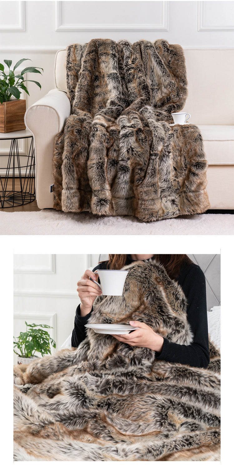AI62 Decor Luxury Faux Fur Throw Blanket