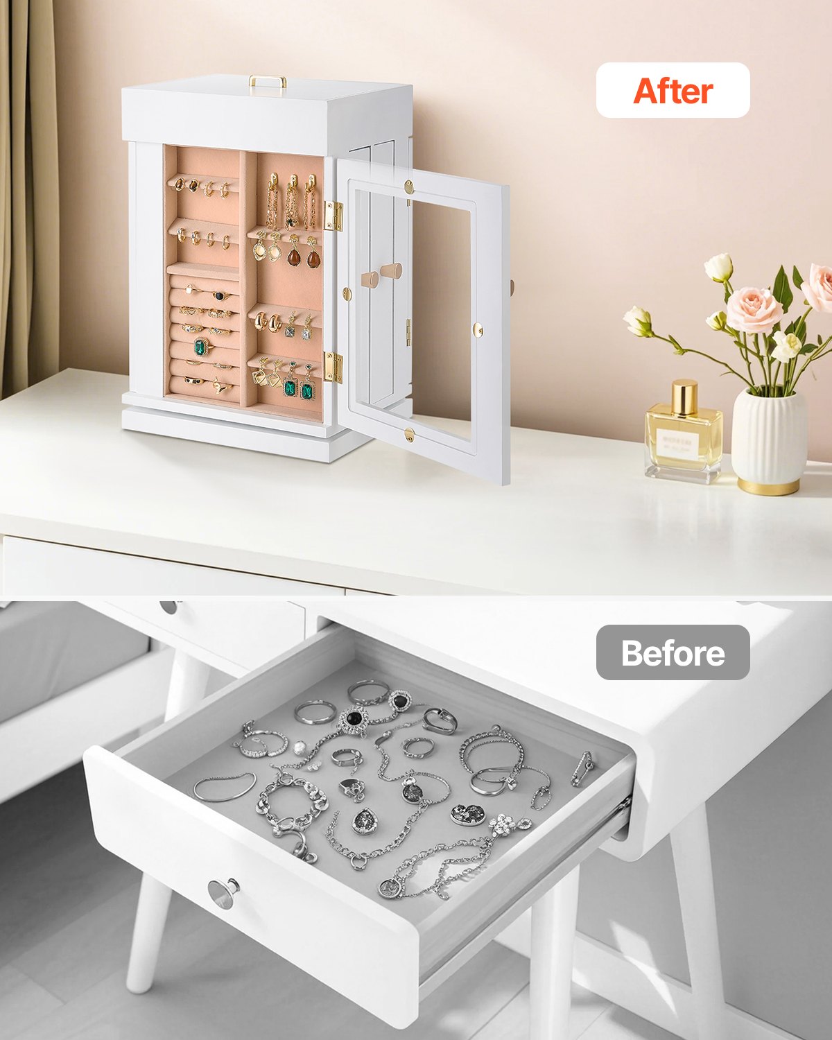 AI62 Decor Jewelry Organizer with Acrylic Window