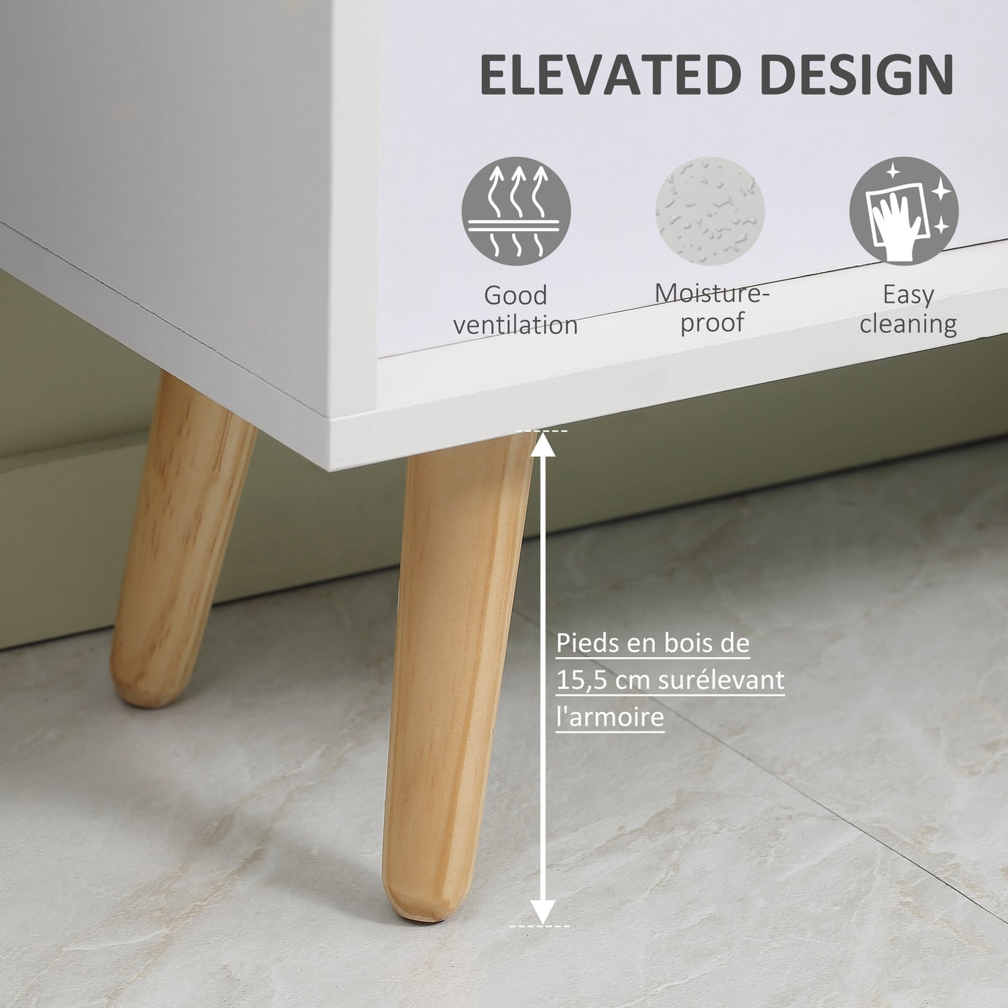 AI62 Decor 4 Cube Storage Cabinet with 3 Fabric Drawers