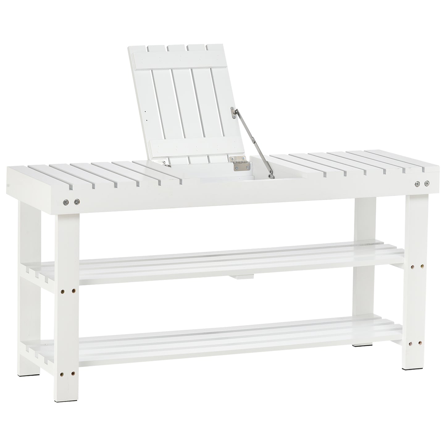 AI62 Decor Shoe Rack with Hidden Compartment – White, 3-Tier