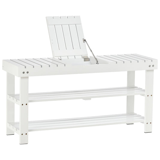 AI62 Decor Shoe Rack with Hidden Compartment – White, 3-Tier