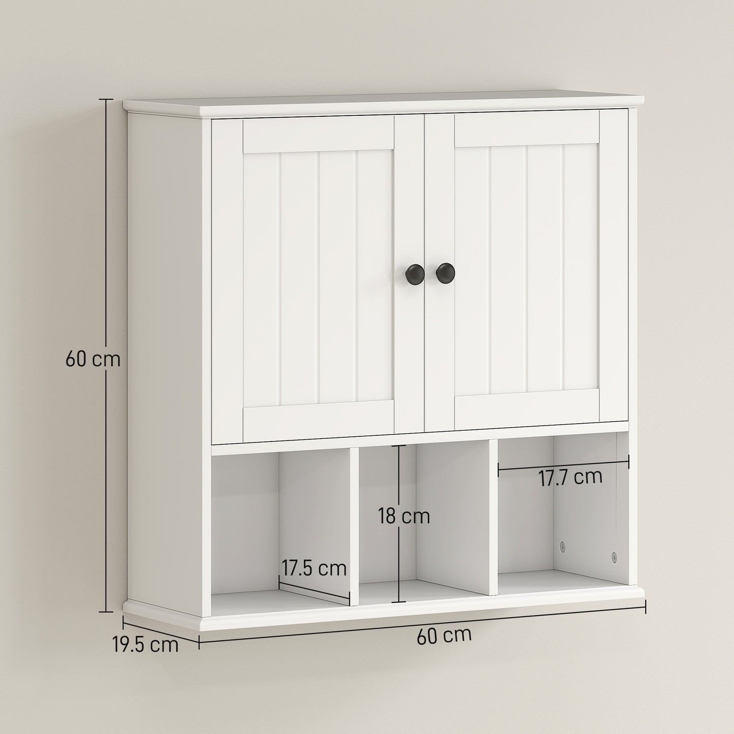 AI62Decor White Wall-Mounted Medicine Cabinet with Open Compartments