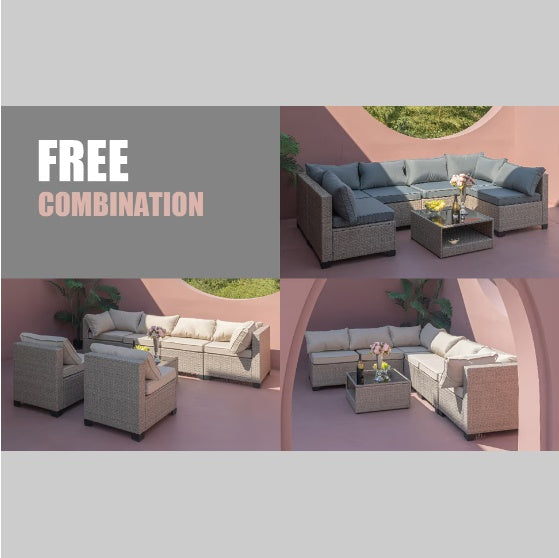 AI62 Decor 7-Piece Outdoor Patio Sofa Furniture Set
