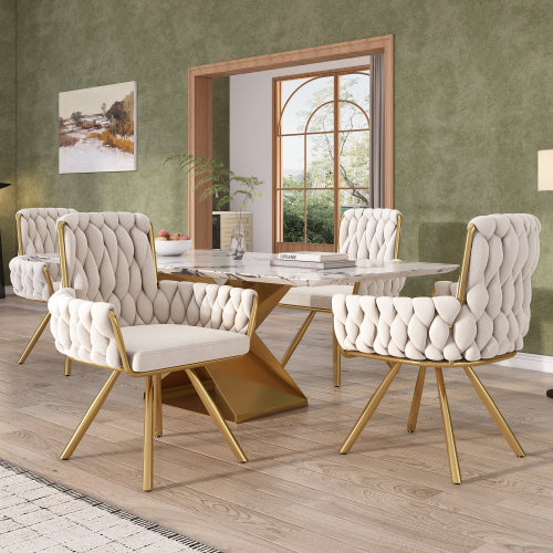 AI62 Decor Velvet Swivel Dining Chair