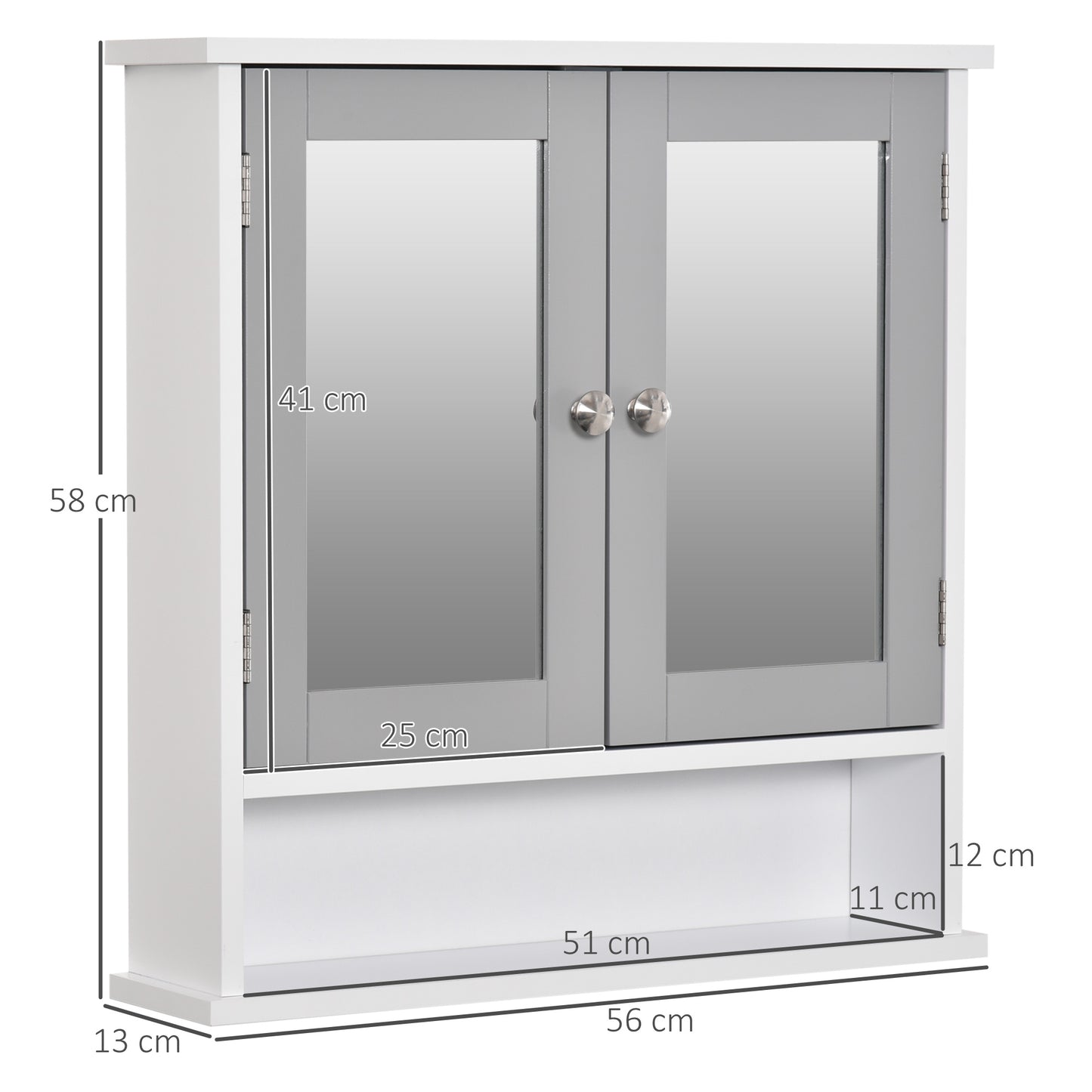 AI62 Decor Kleankin Bathroom Wall Storage Cabinet - Grey
