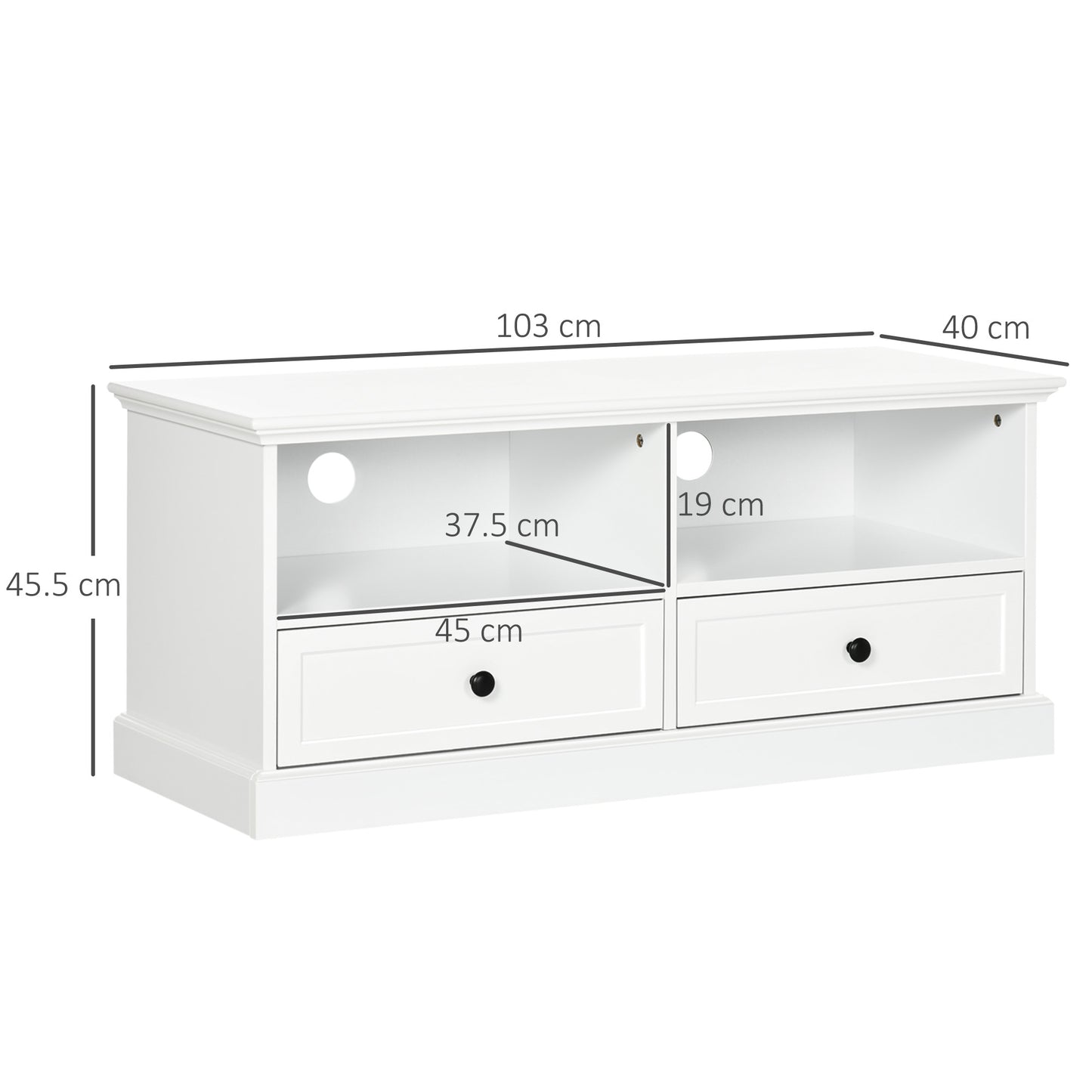AI62 Decor Modern TV Stand with Drawers & Shelves