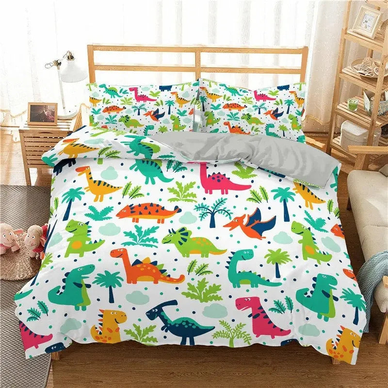 Children’s Cartoon Printed 3-Piece Bedding Set AI62Decor