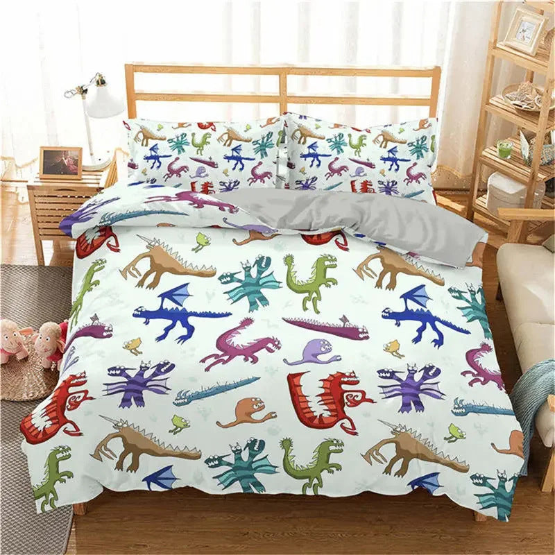 Children’s Cartoon Printed 3-Piece Bedding Set AI62Decor