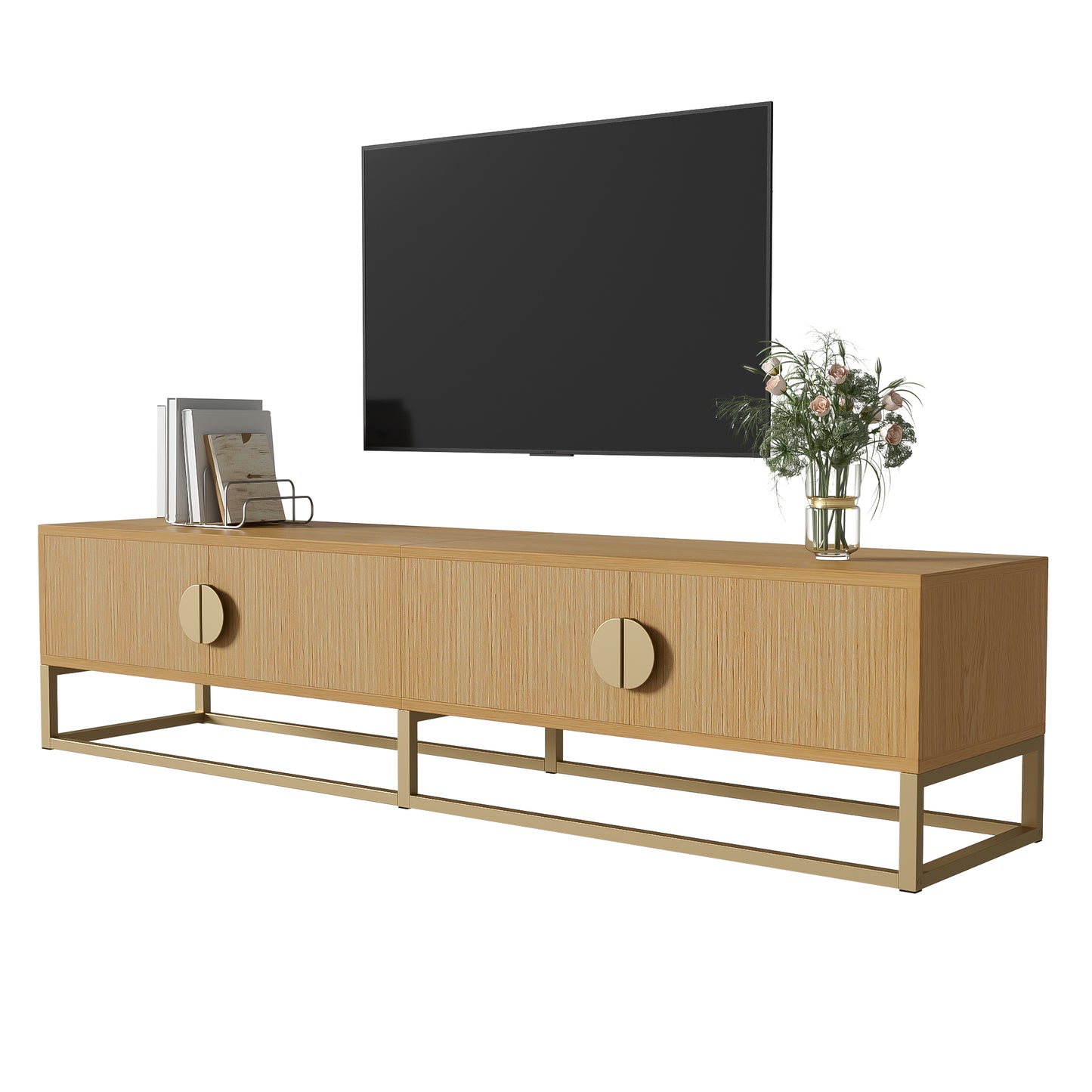 AI62 Decor 180 cm Modern Wood Grain TV Cabinet