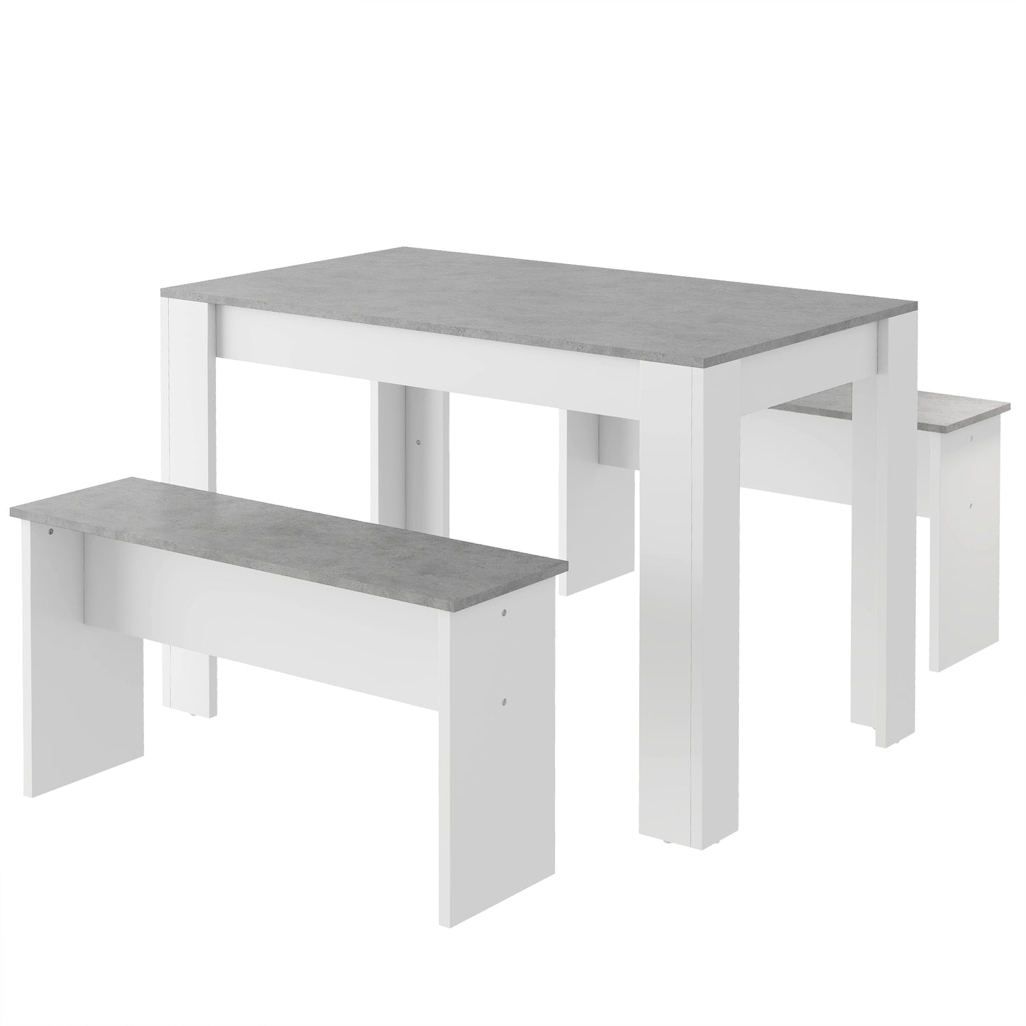 AI62 Decor Dining Table Set with 2 Benches