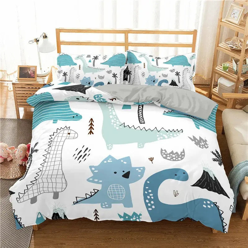 Children’s Cartoon Printed 3-Piece Bedding Set AI62Decor