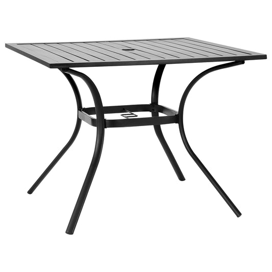 AI62 Decor Metal Steel Slat Garden Bistro Table with Umbrella Hole