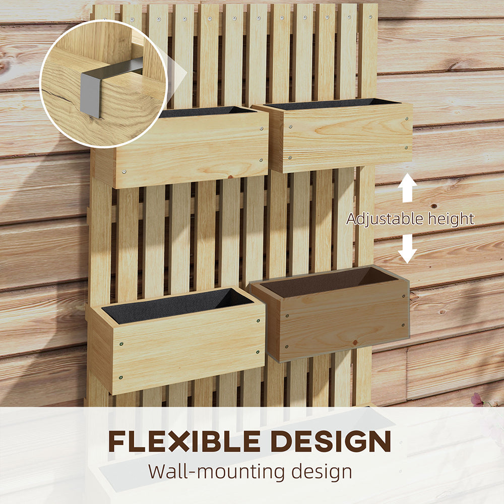 AI62 Decor 5-Box Wooden Raised Garden Bed Trellis with Drainage