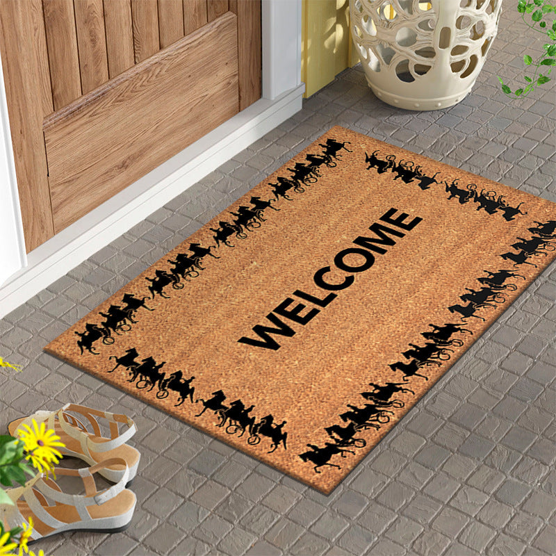 Printed Velvet Welcome Home Floor Mat AI62Decor
