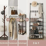 5-Tier Shoe Rack with Hooks for Entryway & Small Spaces AI62Decor