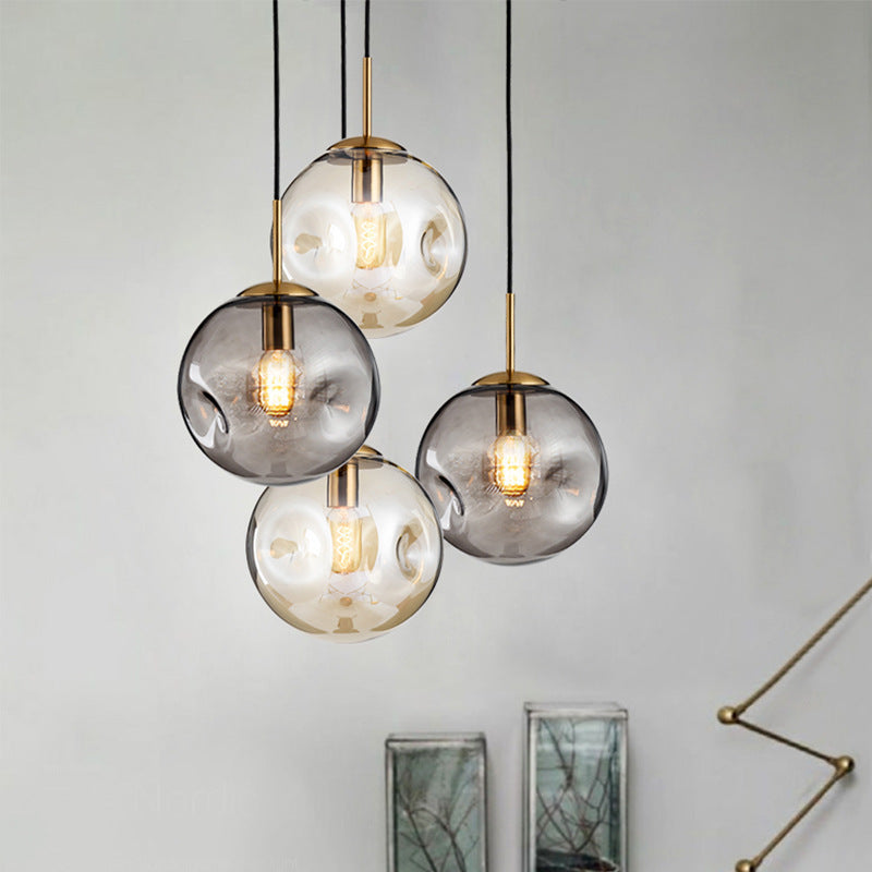 AI62 Decor Creative Glass & Iron Chandelier for Restaurants