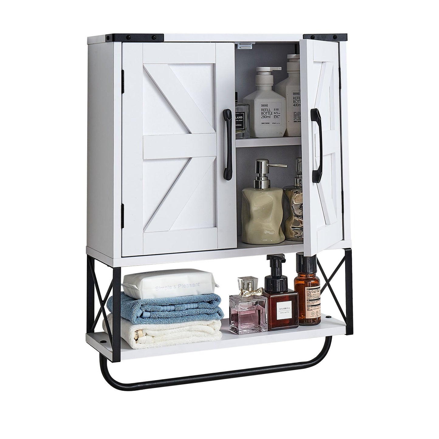 AI62 Decor Wall Mounted Medicine Cabinet with Open Shelf