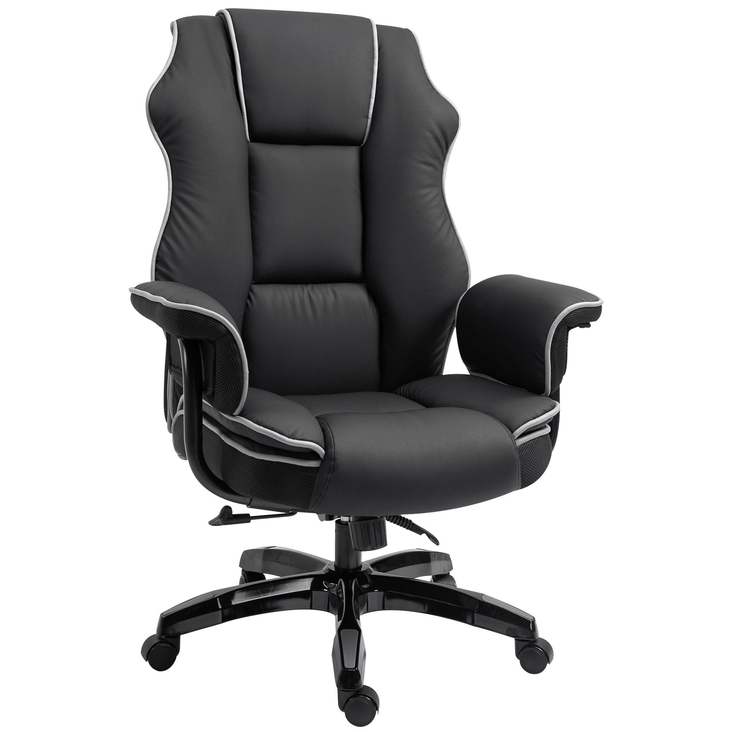 AI62 Decor Vinsetto Faux Leather Executive Office Chair, With Contrast Piping - Black/White